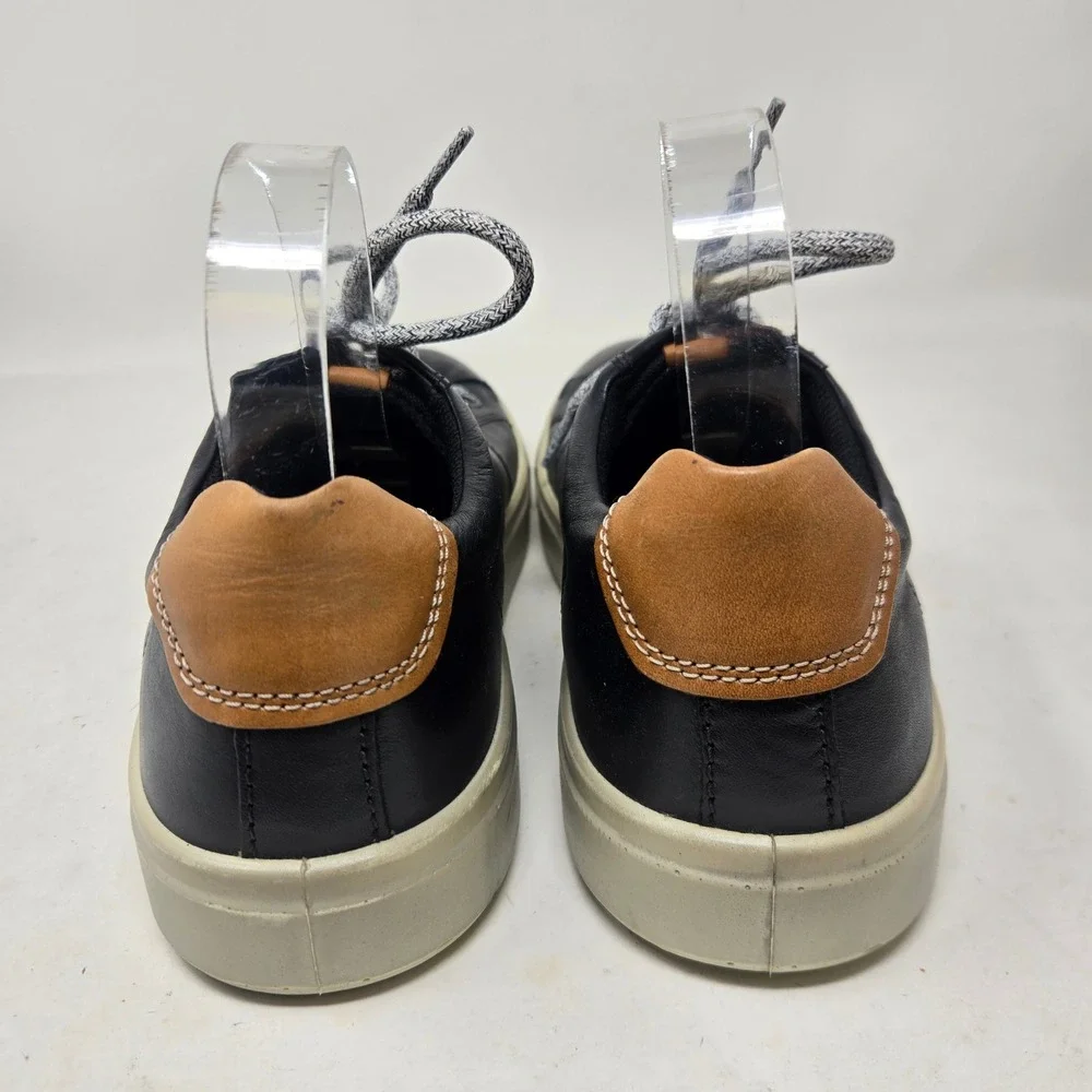 ECCO Soft 7 Kyle Mens Black Leather Low Top Sneakers Size 44 EU 10-10.5 US